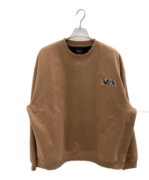 RVCA（ルーカ）RVCA (ルーカ) 撥水加工 クルースウェット ブラウン サイズ:Lの古着・服飾アイテム