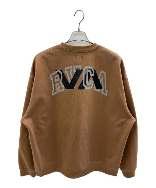 RVCA（ルーカ）RVCA (ルーカ) 撥水加工 クルースウェット ブラウン サイズ:Lの古着・服飾アイテム