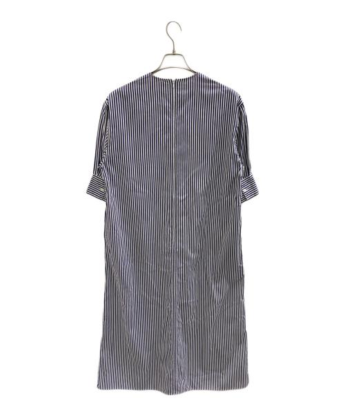 LOEFF（ロエフ）LOEFF (ロエフ) カイト ストライプ シャツワンピース† ネイビー×ホワイトの古着・服飾アイテム