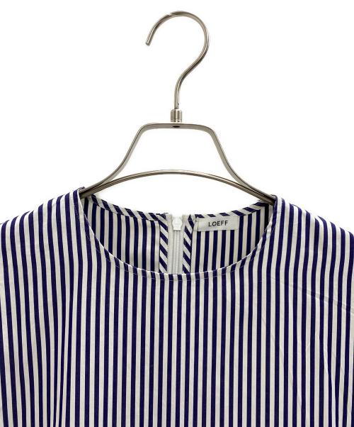 LOEFF（ロエフ）LOEFF (ロエフ) カイト ストライプ シャツワンピース† ネイビー×ホワイトの古着・服飾アイテム