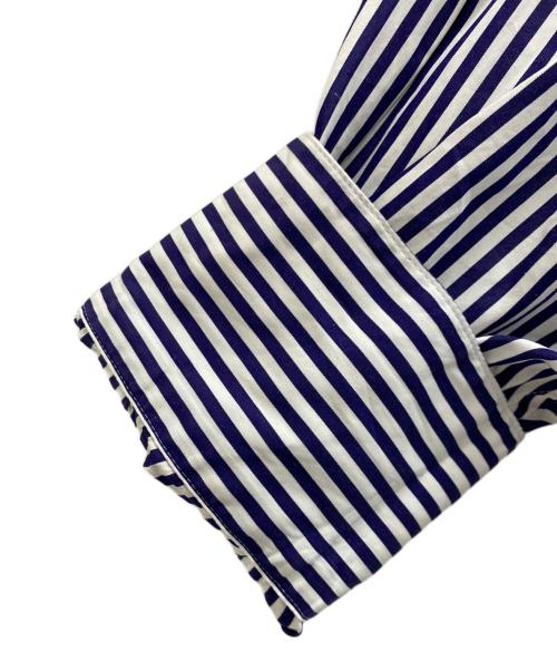 LOEFF（ロエフ）LOEFF (ロエフ) カイト ストライプ シャツワンピース† ネイビー×ホワイトの古着・服飾アイテム