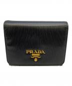 PRADAプラダ）の古着「3つ折り財布」｜ブラック×レッド