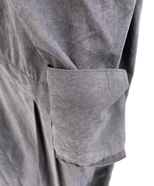 SHIPS any（シップスエニィ）SHIPS any (シップスエニィ) 【25AW】ピーチスキン サイド プリーツ バンドカラー シャツ ワンピース ネイビー サイズ:Fの古着・服飾アイテム