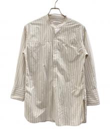 URBAN RESEARCH（アーバンリサーチ）の古着「24SS ストライプバンドカラーシャツ」｜ベージュ