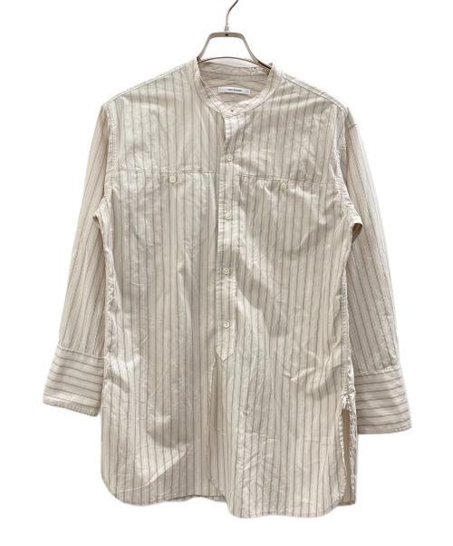 URBAN RESEARCH（アーバンリサーチ）URBAN RESEARCH (アーバンリサーチ) 24SS ストライプバンドカラーシャツ ベージュ サイズ:Freeの古着・服飾アイテム
