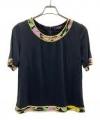 LEONARD FASHIONレオナールファッション）の古着「半袖ブラウス」｜ブラック