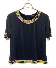 LEONARD FASHION（レオナールファッション）の古着「半袖ブラウス」｜ブラック