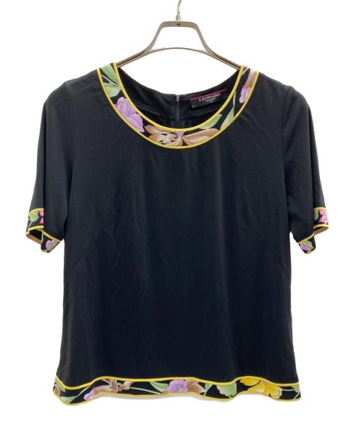 LEONARD FASHION（レオナールファッション）LEONARD FASHION (レオナールファッション) 半袖ブラウス ブラック サイズ:Lの古着・服飾アイテム