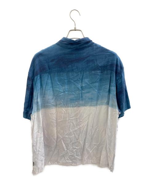 stussy（ステューシー）stussy (ステューシー) Dice Painting Open Collar Shirt ブルー×ホワイト サイズ:Lの古着・服飾アイテム