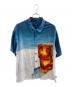 stussy（ステューシー）の古着「Dice Painting Open Collar Shirt」｜ブルー×ホワイト