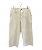 STUDIO NICHOLSONスタジオ ニコルソン）の古着「TOME PEACHED COTTON TWILL WIDE LEG SKATER PANTS」｜アイボリー