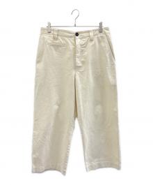 STUDIO NICHOLSON（スタジオ ニコルソン）の古着「TOME PEACHED COTTON TWILL WIDE LEG SKATER PANTS」｜アイボリー