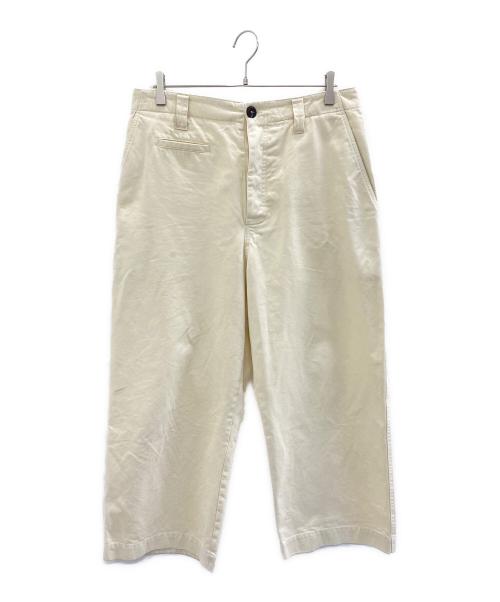 STUDIO NICHOLSON（スタジオ ニコルソン）STUDIO NICHOLSON (スタジオ ニコルソン) TOME PEACHED COTTON TWILL WIDE LEG SKATER PANTS アイボリー サイズ:Lの古着・服飾アイテム