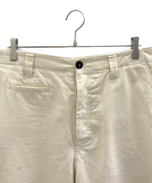 STUDIO NICHOLSON（スタジオ ニコルソン）STUDIO NICHOLSON (スタジオ ニコルソン) TOME PEACHED COTTON TWILL WIDE LEG SKATER PANTS アイボリー サイズ:Lの古着・服飾アイテム