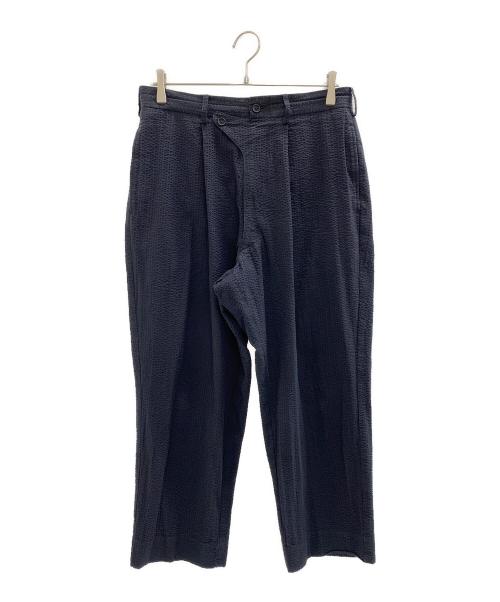 BLURHMS（ブラームス）BLURHMS (ブラームス) Searsucker Curve Front Slacks ネイビー サイズ:3の古着・服飾アイテム