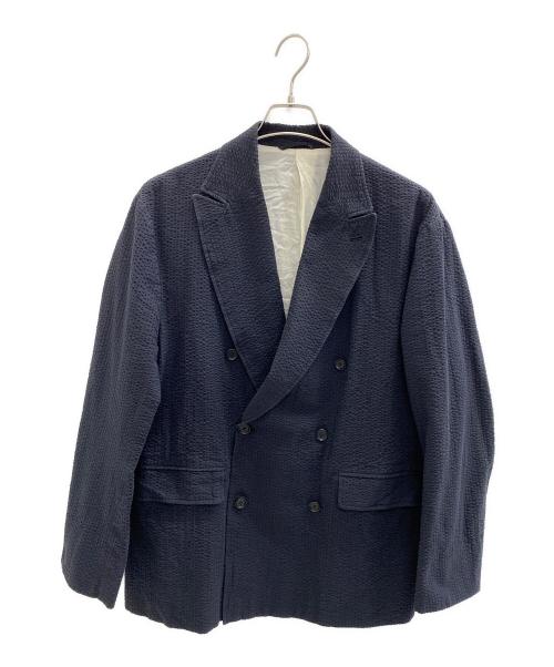 BLURHMS（ブラームス）BLURHMS (ブラームス) Seersucker Double-breasted Jacket ネイビー サイズ:3の古着・服飾アイテム
