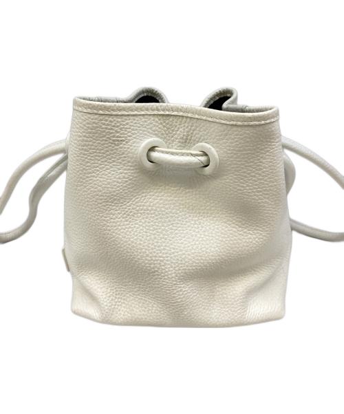 VASIC（ヴァジック）VASIC (ヴァジック) 巾着レザーハンドバッグ ホワイトの古着・服飾アイテム