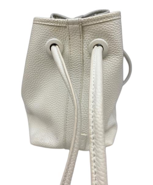 VASIC（ヴァジック）VASIC (ヴァジック) 巾着レザーハンドバッグ ホワイトの古着・服飾アイテム