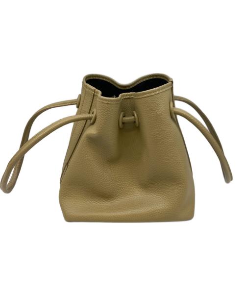 VASIC（ヴァジック）VASIC (ヴァジック) 巾着レザーハンドバッグ グレージュの古着・服飾アイテム