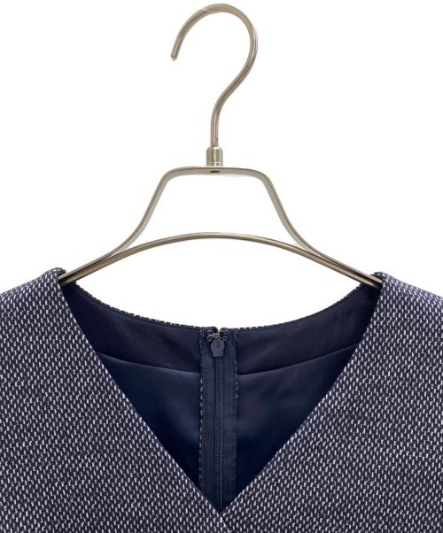 COUP DE CHANCE（クードシャンス）COUP DE CHANCE (クードシャンス) ウール混カシュクールワンピース ネイビー サイズ:38の古着・服飾アイテム