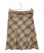 BURBERRY BLUE LABELバーバリー ブルー レーベル）の古着「ノバチェックミディスカート」｜ベージュ