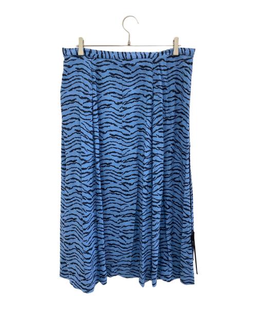 TOGA PULLA（トーガ プルラ）TOGA PULLA (トーガ プルラ) 21SS ゼブラ柄プリーツ ロングスカート ブルー サイズ:36 未使用品の古着・服飾アイテム
