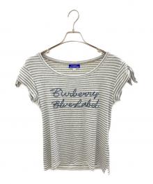 BURBERRY BLUE LABEL（バーバリー ブルー レーベル）の古着「ノースリーブカットソー」｜ホワイト×グレー