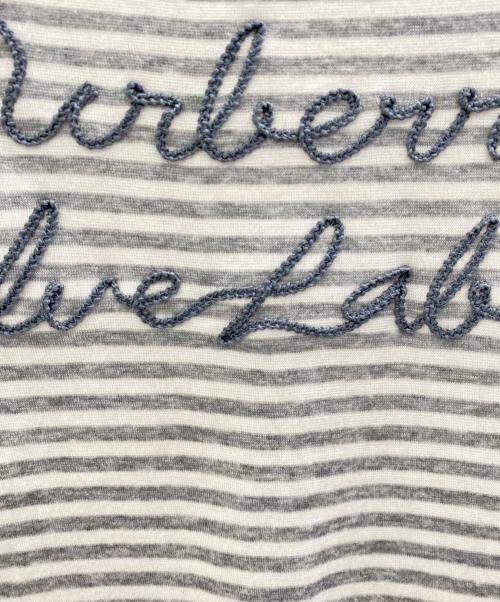 BURBERRY BLUE LABEL（バーバリー ブルー レーベル）BURBERRY BLUE LABEL (バーバリー ブルー レーベル) ノースリーブカットソー ホワイト×グレー サイズ:38の古着・服飾アイテム
