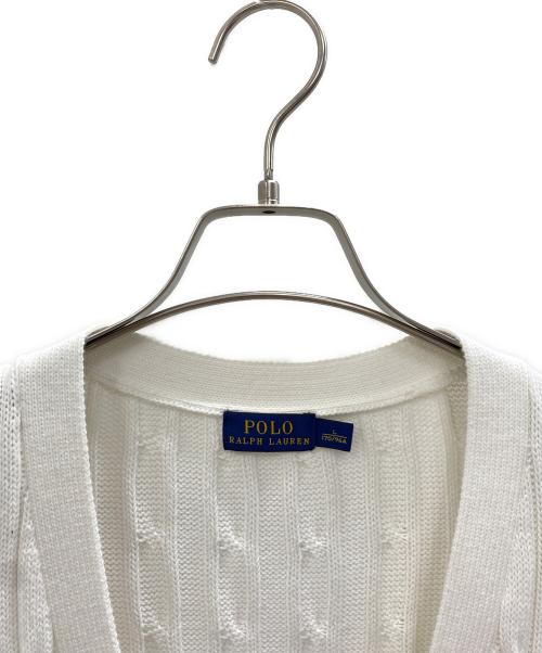 POLO RALPH LAUREN（ポロ・ラルフローレン）POLO RALPH LAUREN (ポロ・ラルフローレン) ニットカーディガン ホワイト サイズ:Lの古着・服飾アイテム