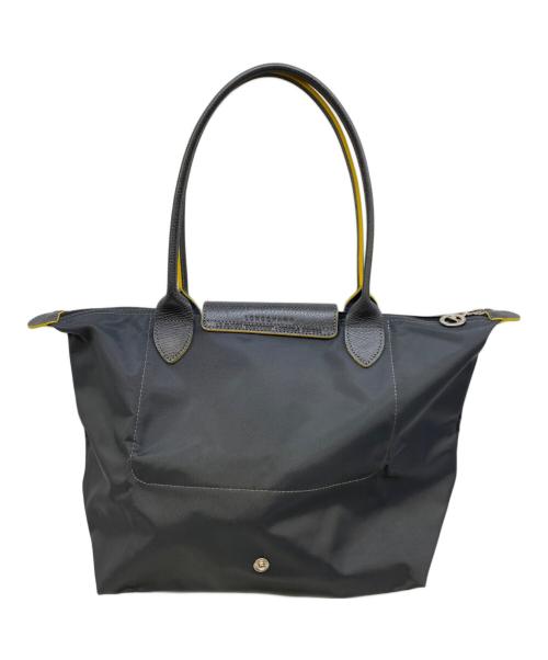 LONGCHAMP（ロンシャン）LONGCHAMP (ロンシャン) ナイロントートバッグ グレー×イエローの古着・服飾アイテム
