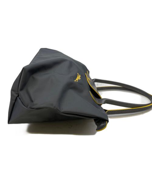 LONGCHAMP（ロンシャン）LONGCHAMP (ロンシャン) ナイロントートバッグ グレー×イエローの古着・服飾アイテム