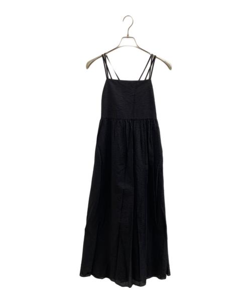 Spick and Span（スピック＆スパン）Spick and Span (スピック＆スパン) 24SS S.Shiori*S コットンサッカーキャミワンピース ブラック サイズ:36の古着・服飾アイテム