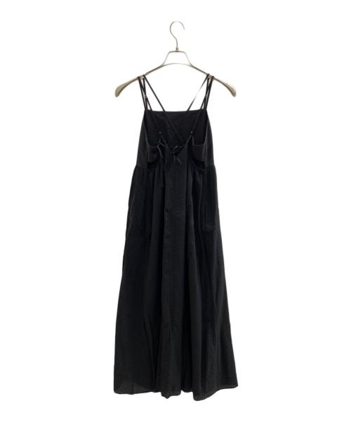 Spick and Span（スピック＆スパン）Spick and Span (スピック＆スパン) 24SS S.Shiori*S コットンサッカーキャミワンピース ブラック サイズ:36の古着・服飾アイテム
