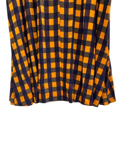 UNITED ARROWS（ユナイテッドアローズ）UNITED ARROWS (ユナイテッドアローズ) 長袖ワンピース ネイビー×オレンジ サイズ:38の古着・服飾アイテム