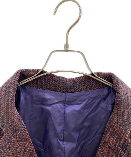 Needles（ニードルズ）Needles (ニードルズ) メランジチェックテーラードジャケット レッド×パープル サイズ:Mの古着・服飾アイテム