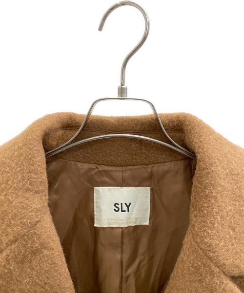 SLY（スライ）SLY (スライ) エアリーウールシャギーロングコート ブラウン サイズ:Freeの古着・服飾アイテム