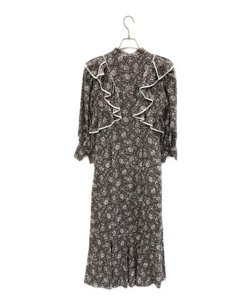 Snidel（スナイデル）Snidel (スナイデル) 24SS ボレロライクフリルプリントワンピース グレー サイズ:1の古着・服飾アイテム