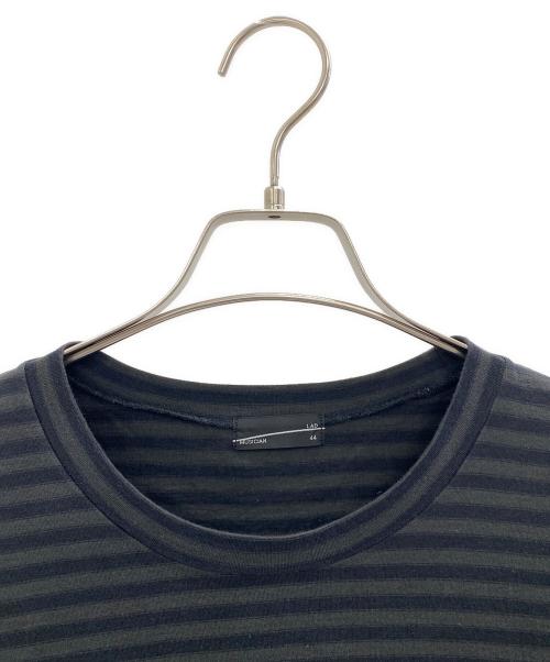 LAD MUSICIAN（ラッドミュージシャン）LAD MUSICIAN (ラッドミュージシャン) クルーネックボーダーTシャツ グレー×ブラック サイズ:44/Mの古着・服飾アイテム