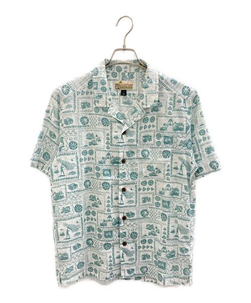 Patagonia（パタゴニア）Patagonia (パタゴニア) pataloha オープンカラーシャツ ホワイト×グリーン サイズ:Sの古着・服飾アイテム