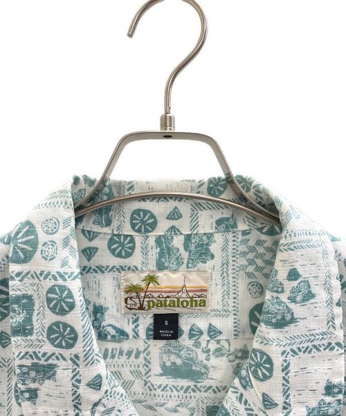 Patagonia（パタゴニア）Patagonia (パタゴニア) pataloha オープンカラーシャツ ホワイト×グリーン サイズ:Sの古着・服飾アイテム