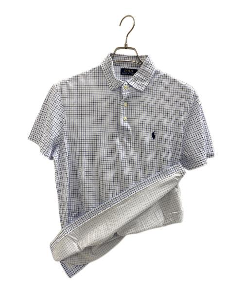 POLO RALPH LAUREN（ポロ・ラルフローレン）POLO RALPH LAUREN (ポロ・ラルフローレン) ポロシャツ ホワイト×ブルー サイズ:SIZE Mの古着・服飾アイテム