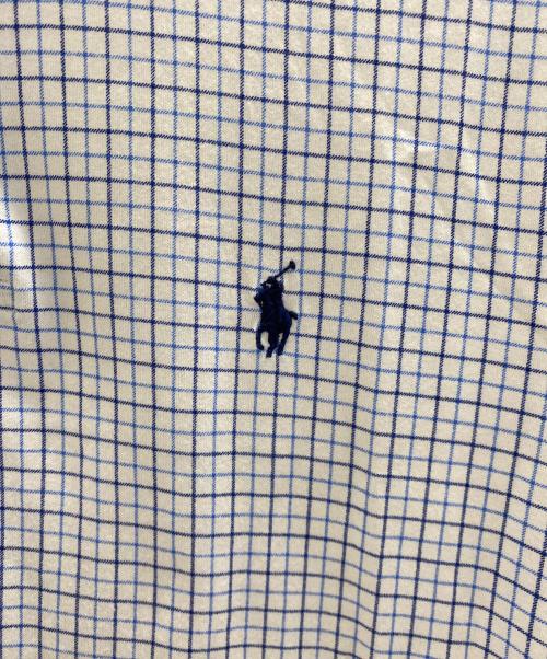 POLO RALPH LAUREN（ポロ・ラルフローレン）POLO RALPH LAUREN (ポロ・ラルフローレン) ポロシャツ ホワイト×ブルー サイズ:SIZE Mの古着・服飾アイテム