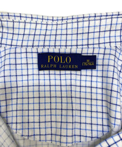 POLO RALPH LAUREN（ポロ・ラルフローレン）POLO RALPH LAUREN (ポロ・ラルフローレン) ポロシャツ ホワイト×ブルー サイズ:SIZE Mの古着・服飾アイテム