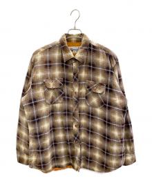 GRIZZLY（グリズリー）の古着「中綿チェックネルシャツ」｜ブラウン