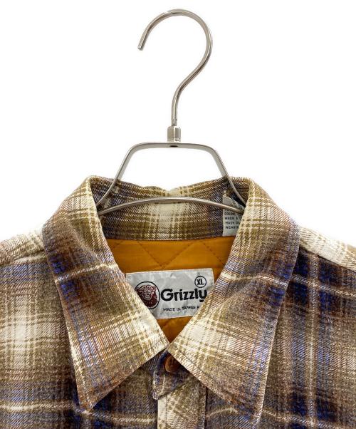 GRIZZLY（グリズリー）GRIZZLY (グリズリー) 中綿チェックネルシャツ ブラウン サイズ:XLの古着・服飾アイテム