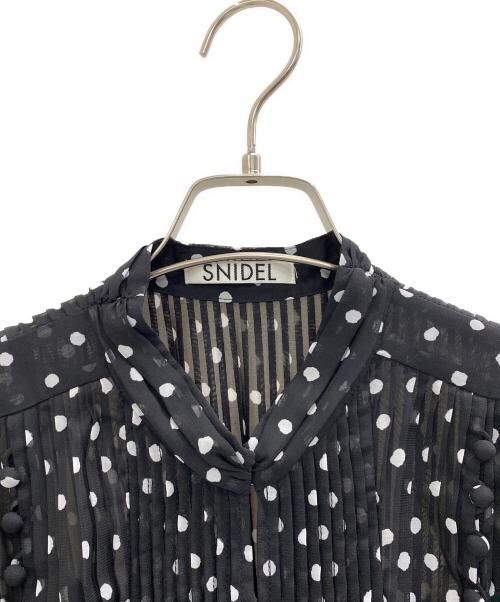 Snidel（スナイデル）Snidel (スナイデル) 22SS プリーツプリントワンピ ブラック サイズ:00の古着・服飾アイテム
