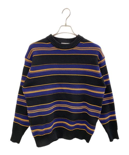 FREAK'S STORE（フリークスストア）FREAK'S STORE (フリークスストア) ワイドボーダークルーネックニット ブラック×ネイビー サイズ:Sの古着・服飾アイテム