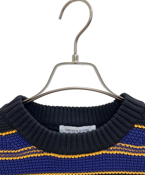 FREAK'S STORE（フリークスストア）FREAK'S STORE (フリークスストア) ワイドボーダークルーネックニット ブラック×ネイビー サイズ:Sの古着・服飾アイテム