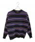 FREAK'S STORE（フリークスストア）の古着「ワイドボーダークルーネックニット」｜ブラック×ネイビー