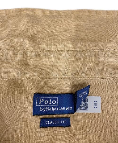 POLO RALPH LAUREN（ポロ・ラルフローレン）POLO RALPH LAUREN (ポロ・ラルフローレン) クラシック フィット リネン シャツ ベージュ サイズ:Mの古着・服飾アイテム